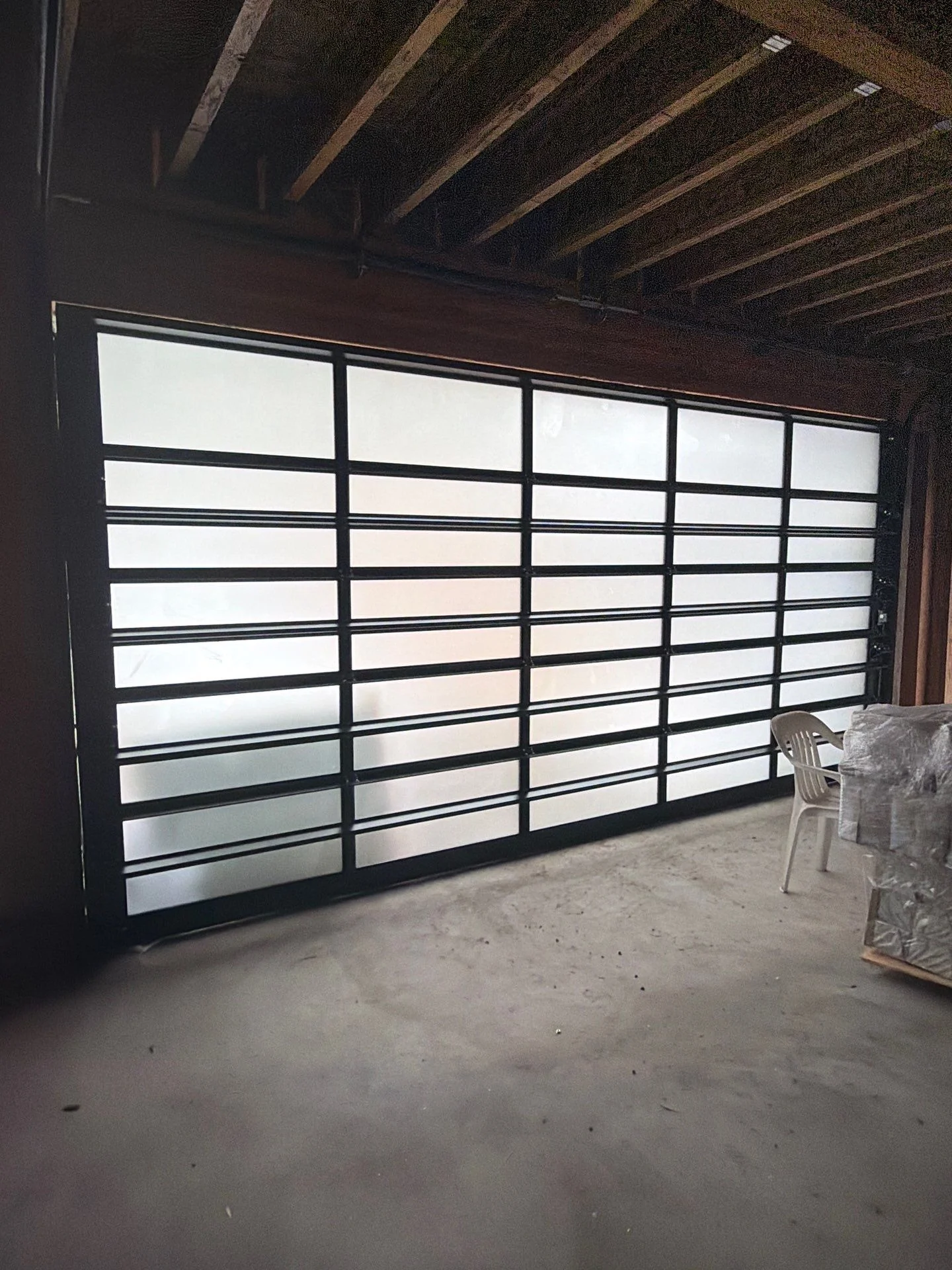Full view glass garage door Mercer Island WA